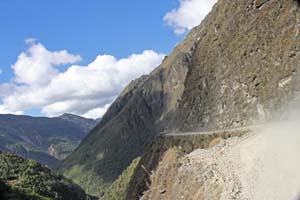 Chulumani death road in Bolivia