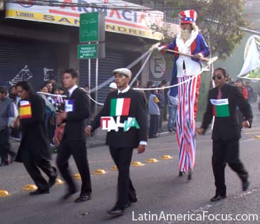 Evo Morales – Snowden Plane Incident in La Paz Parade