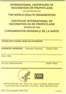 yellow fever certificate card